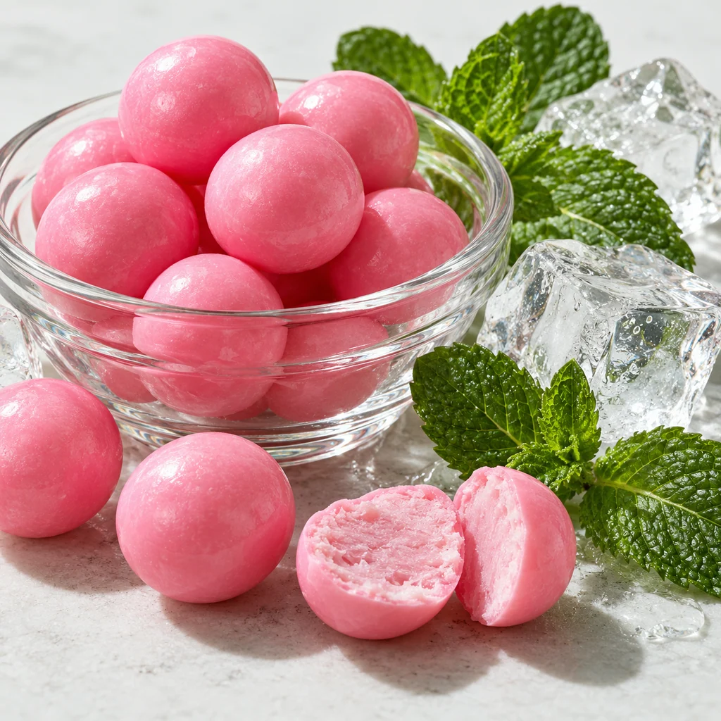 Bubble Gum sensory direction, realistic ingredient illustration