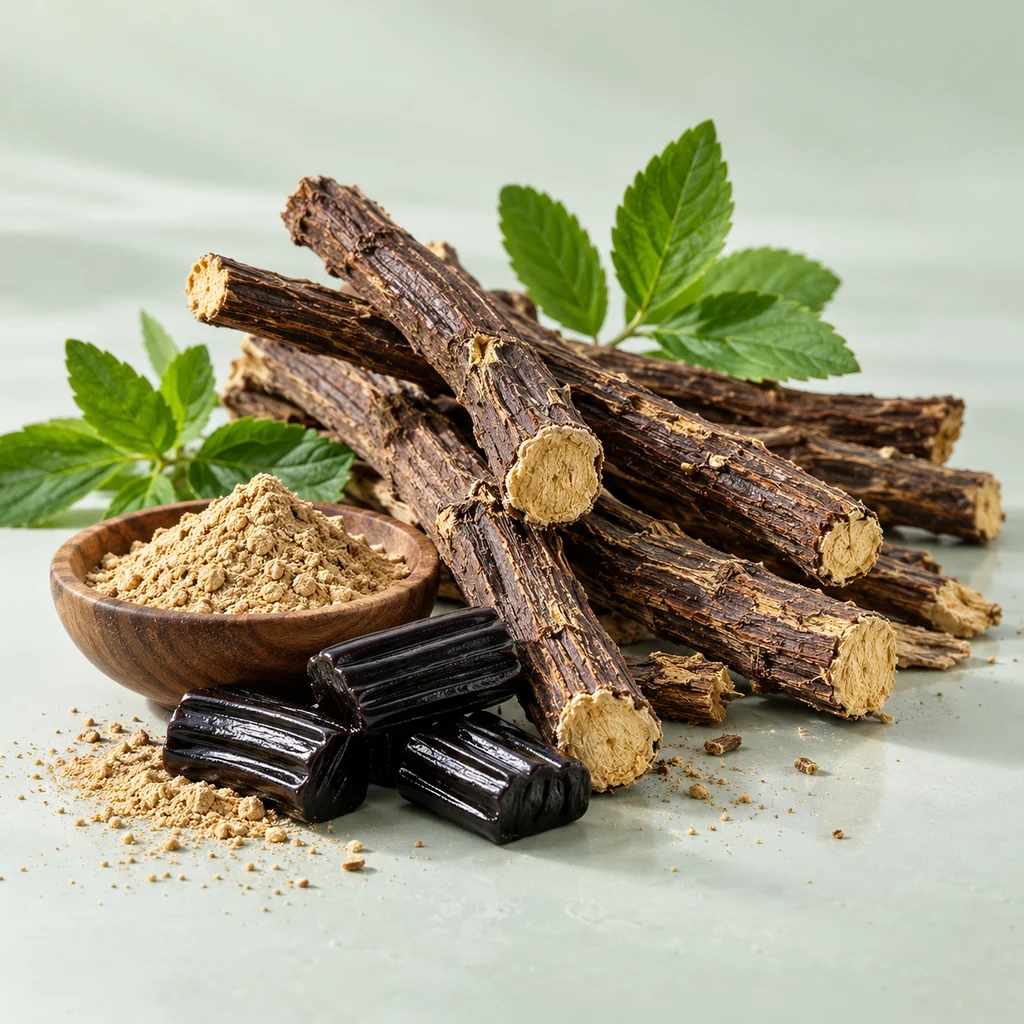 Licorice sensory direction, realistic ingredient illustration