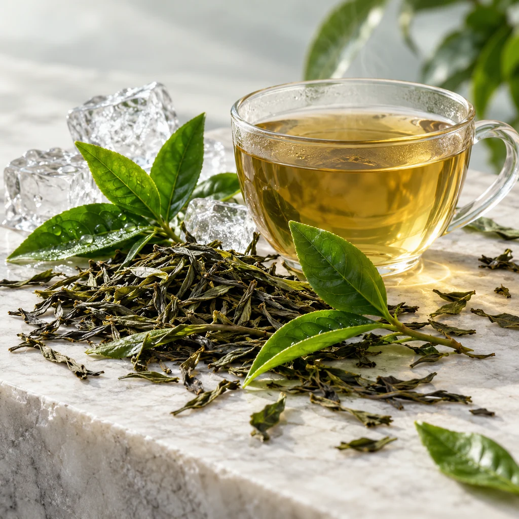 Tea sensory direction, realistic ingredient illustration