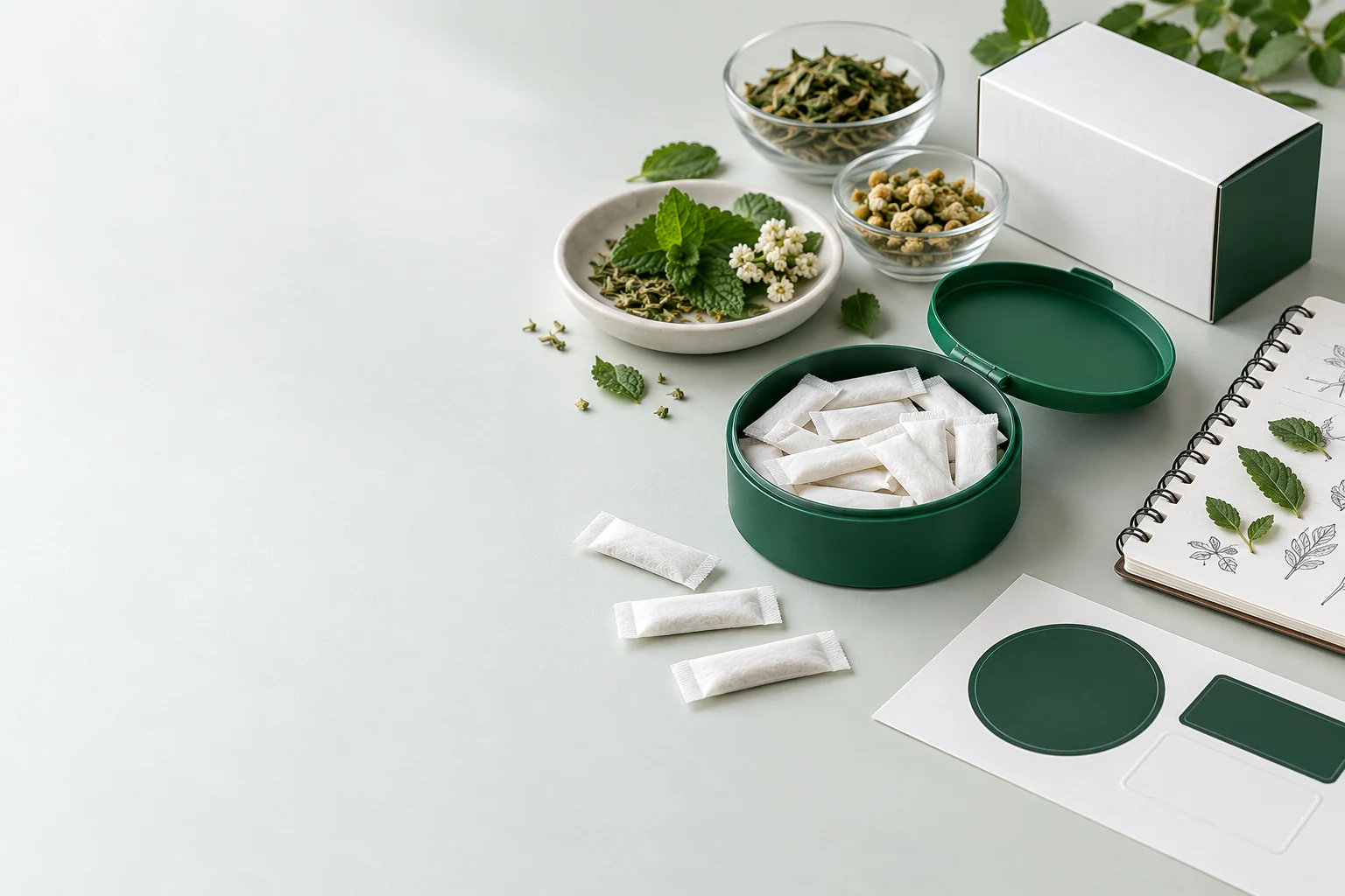 A focused development partner. Oral pouch packaging and development concept view 5