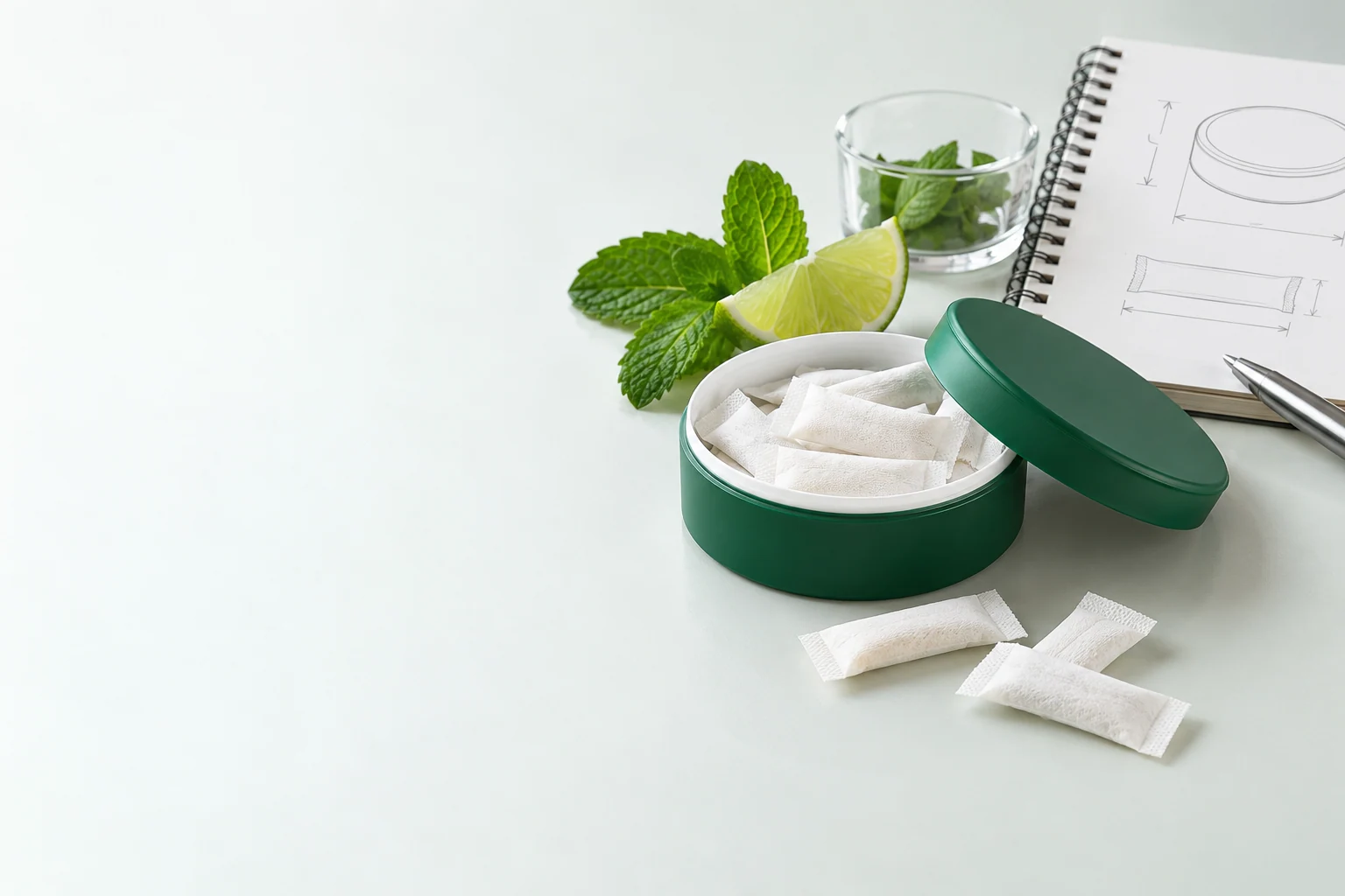 Tell us about your product. Oral pouch packaging and development concept view 3