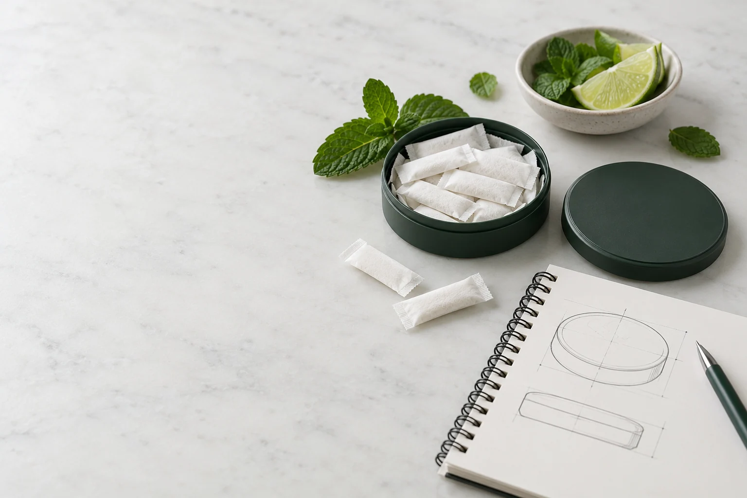 Tell us about your product. Oral pouch packaging and development concept view 4