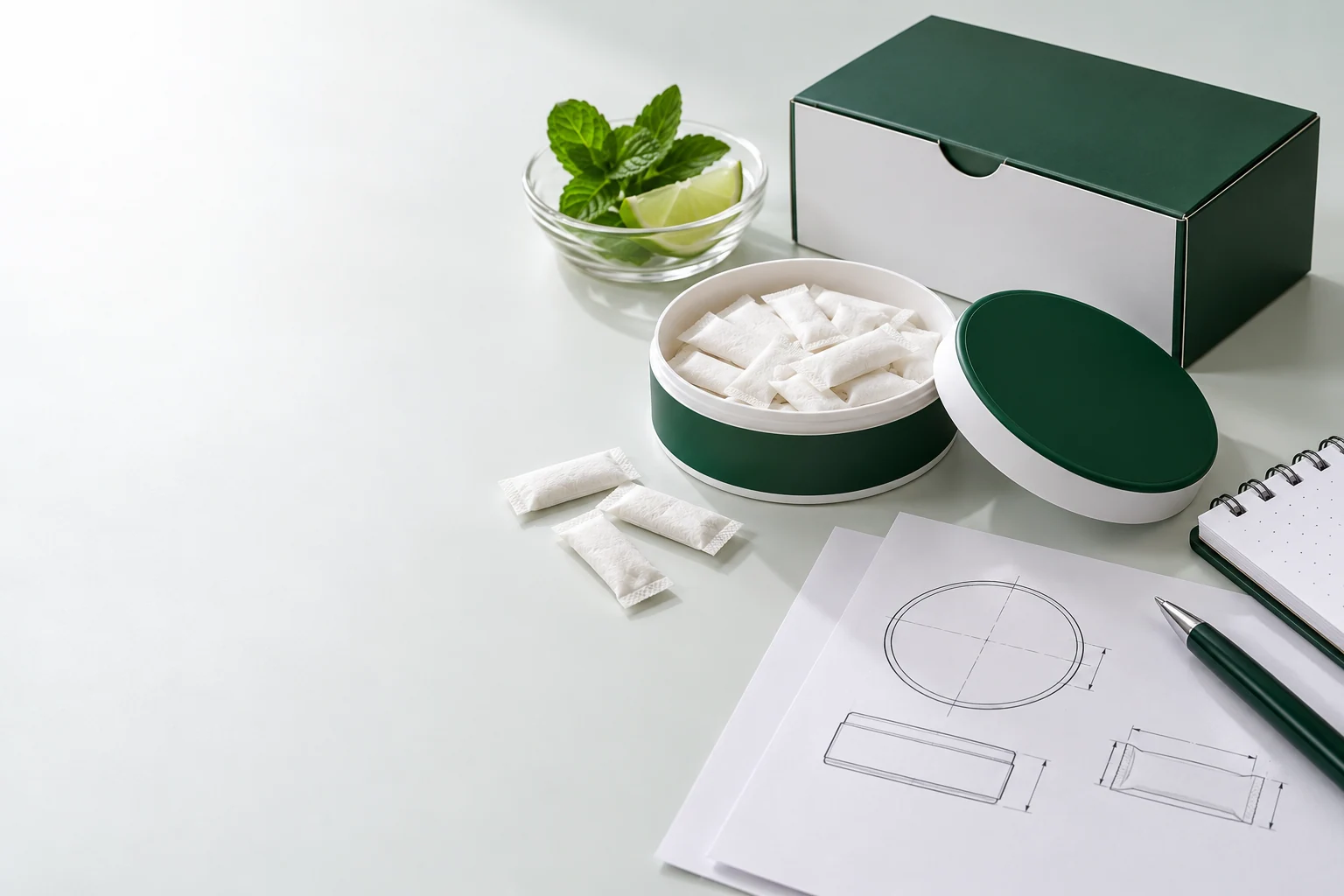 Tell us about your product. Oral pouch packaging and development concept view 5
