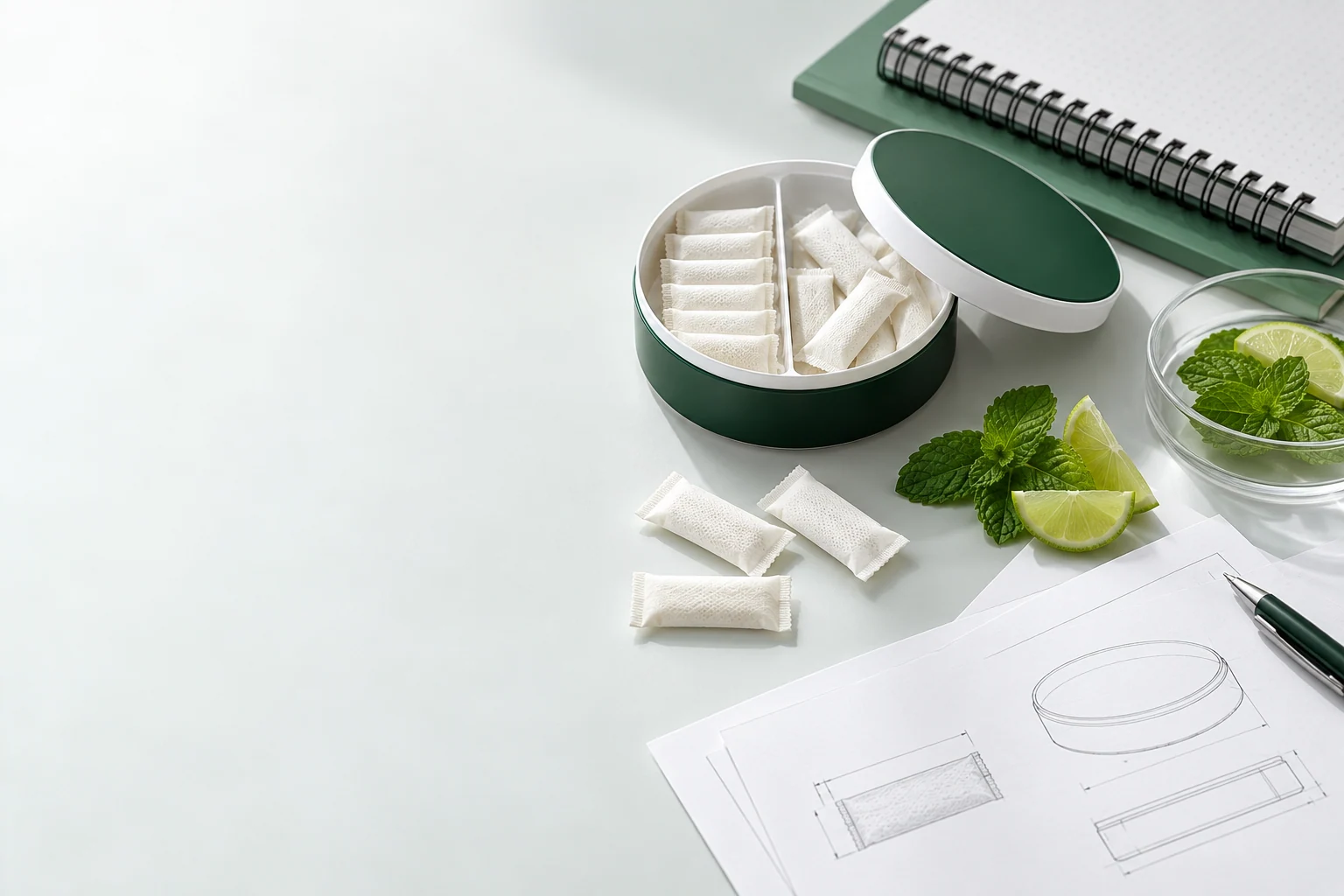 Tell us about your product. Oral pouch packaging and development concept view 6