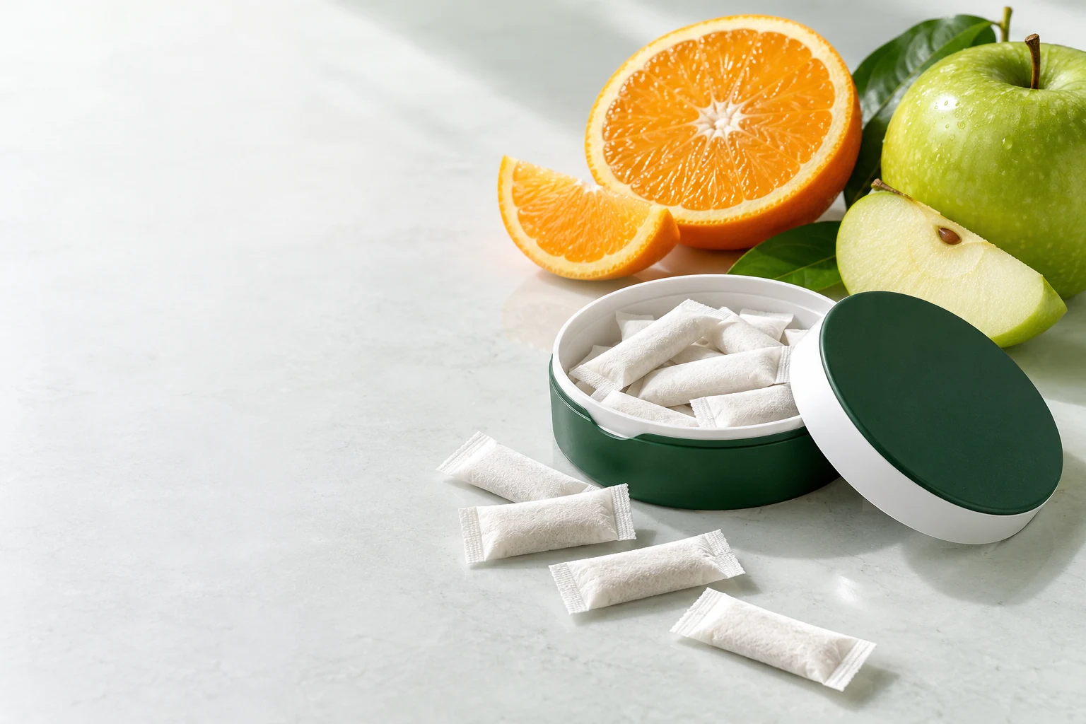 Daily multivitamin pouches. Oral pouch packaging and development concept view 6