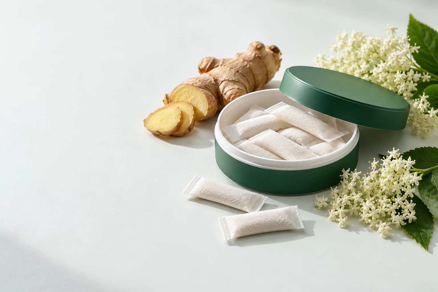 Herbal wellness pouches. Oral pouch packaging and development concept view 6