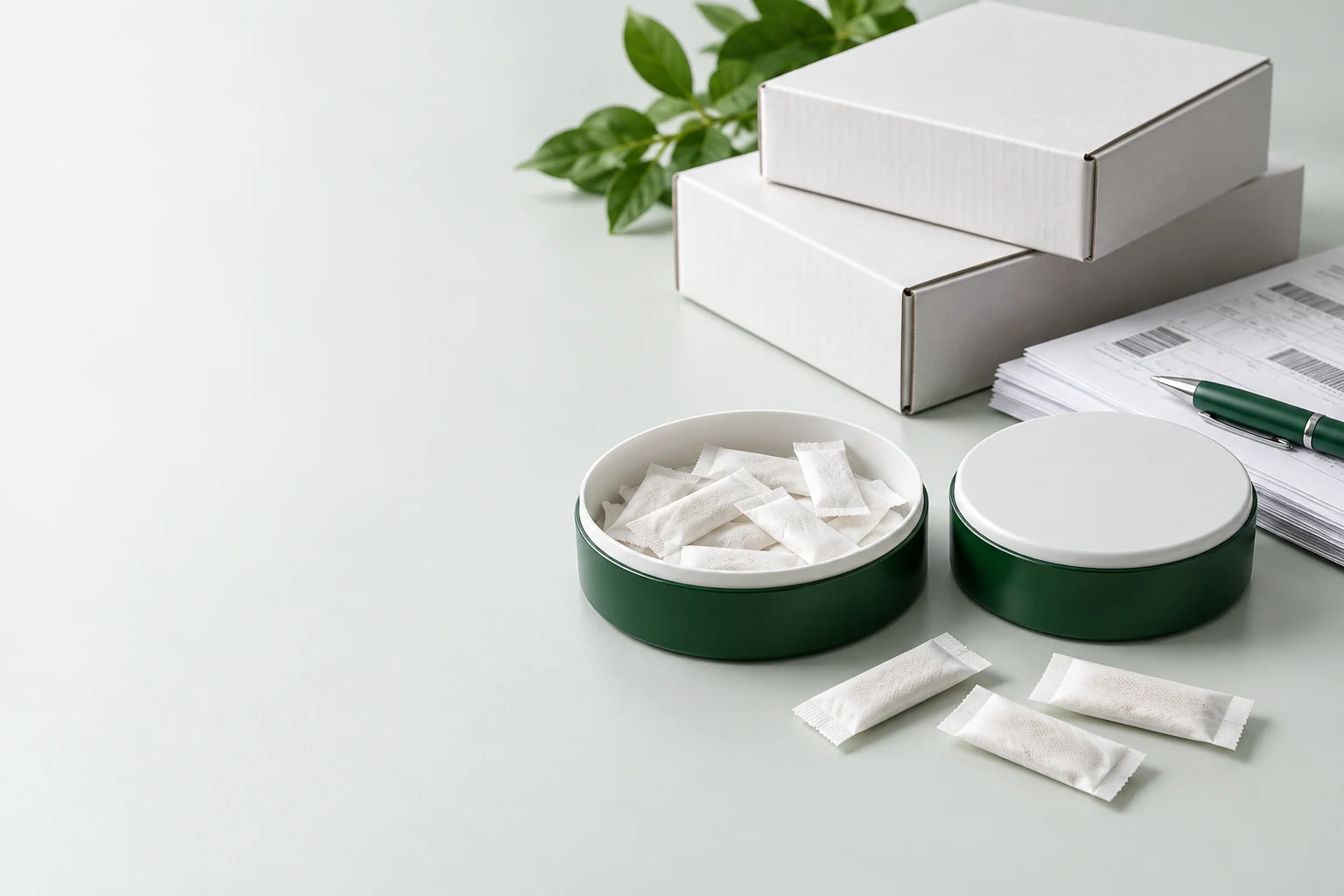 Plan for the destination market. Oral pouch packaging and development concept view 1