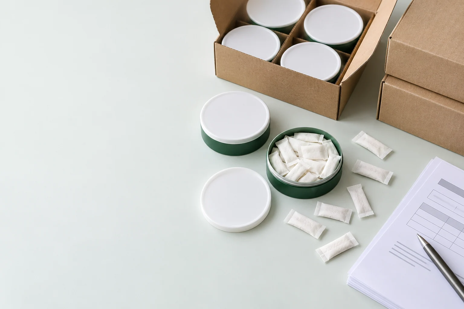 Plan for the destination market. Oral pouch packaging and development concept view 2