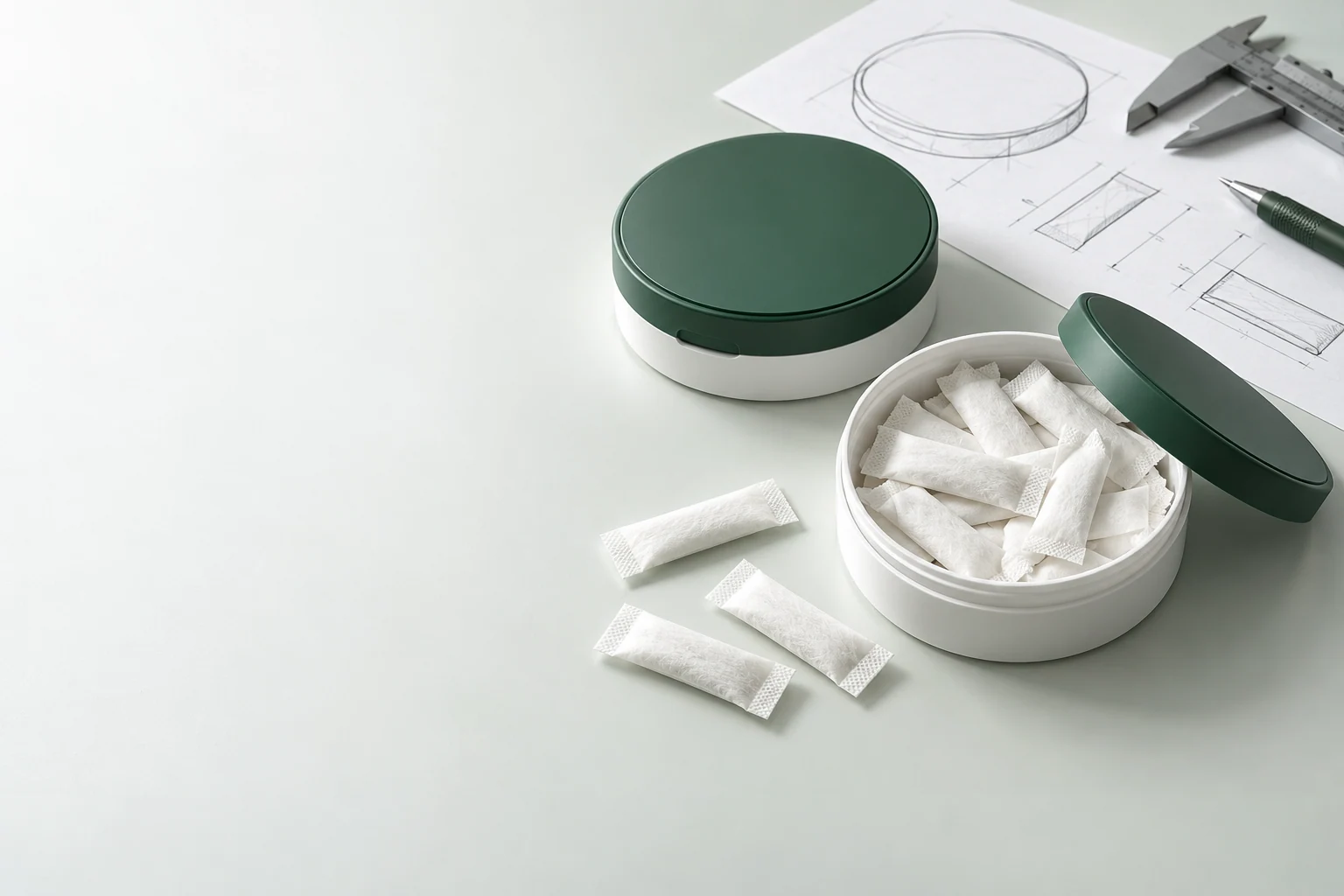 Develop the right pouch. Oral pouch packaging and development concept view 1