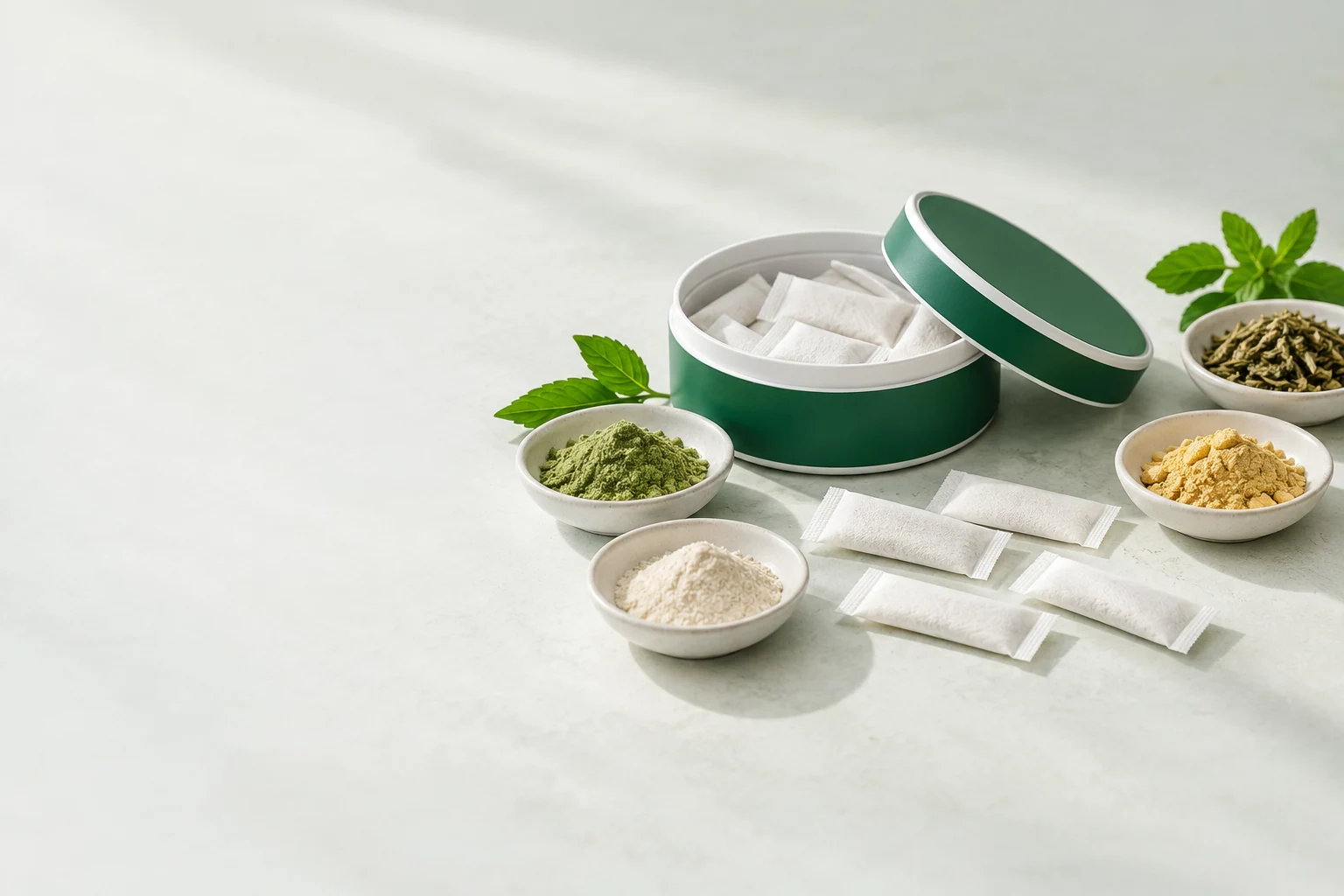 Find your formulation direction. Oral pouch packaging and development concept view 3