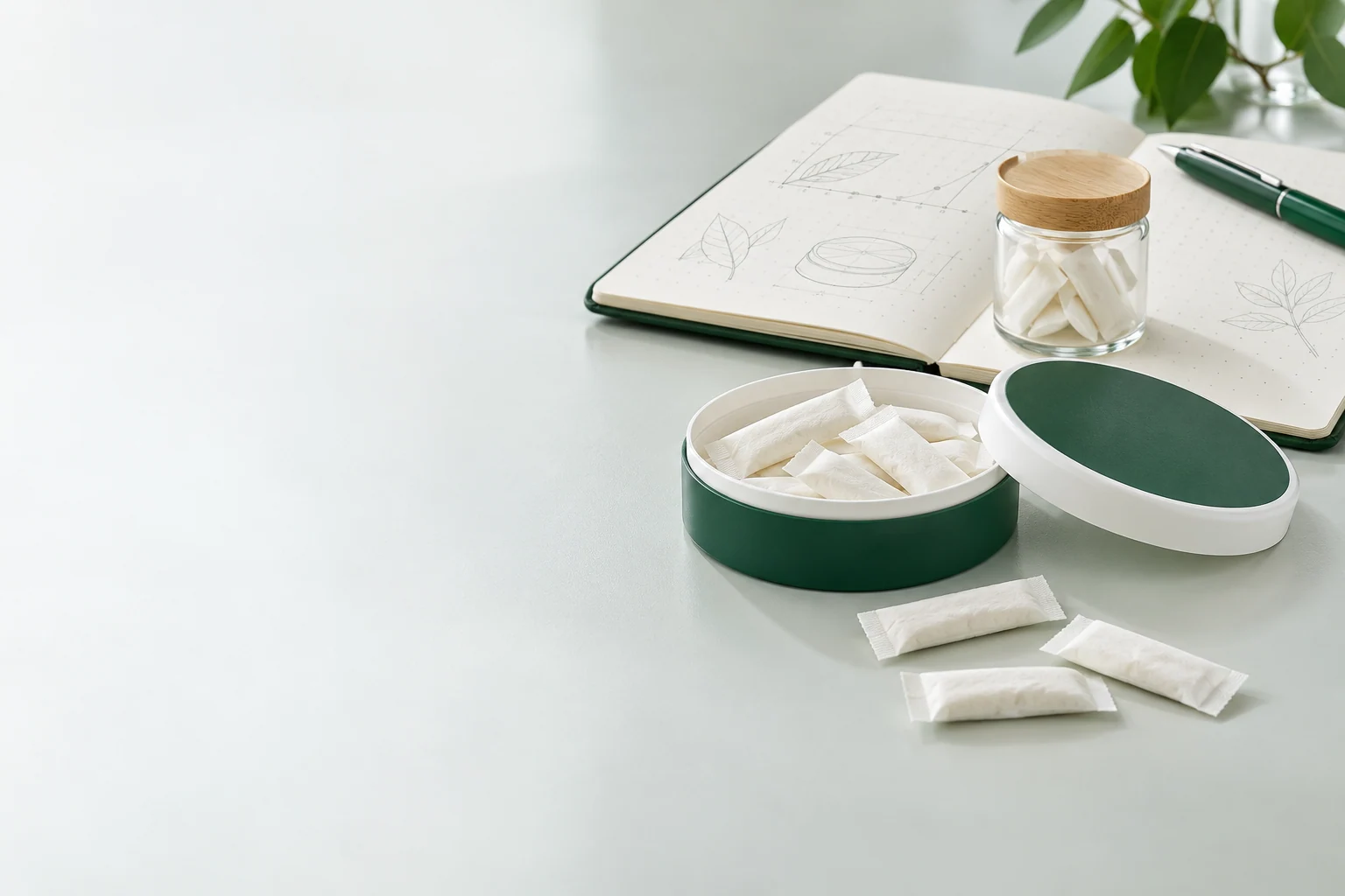 Nutritional pouch technical guides. Oral pouch packaging and development concept view 3