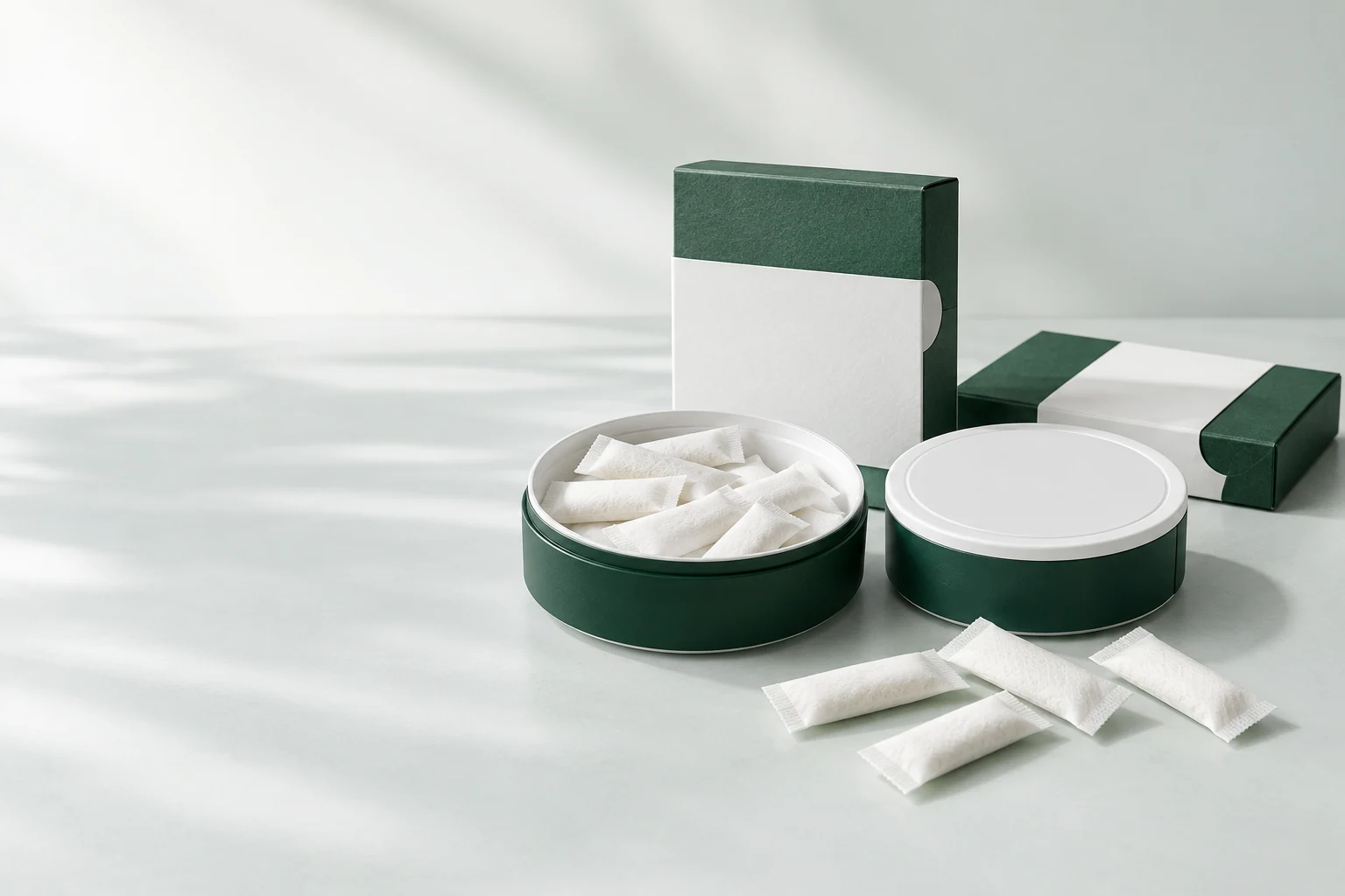 Request a development sample. Oral pouch packaging and development concept view 3
