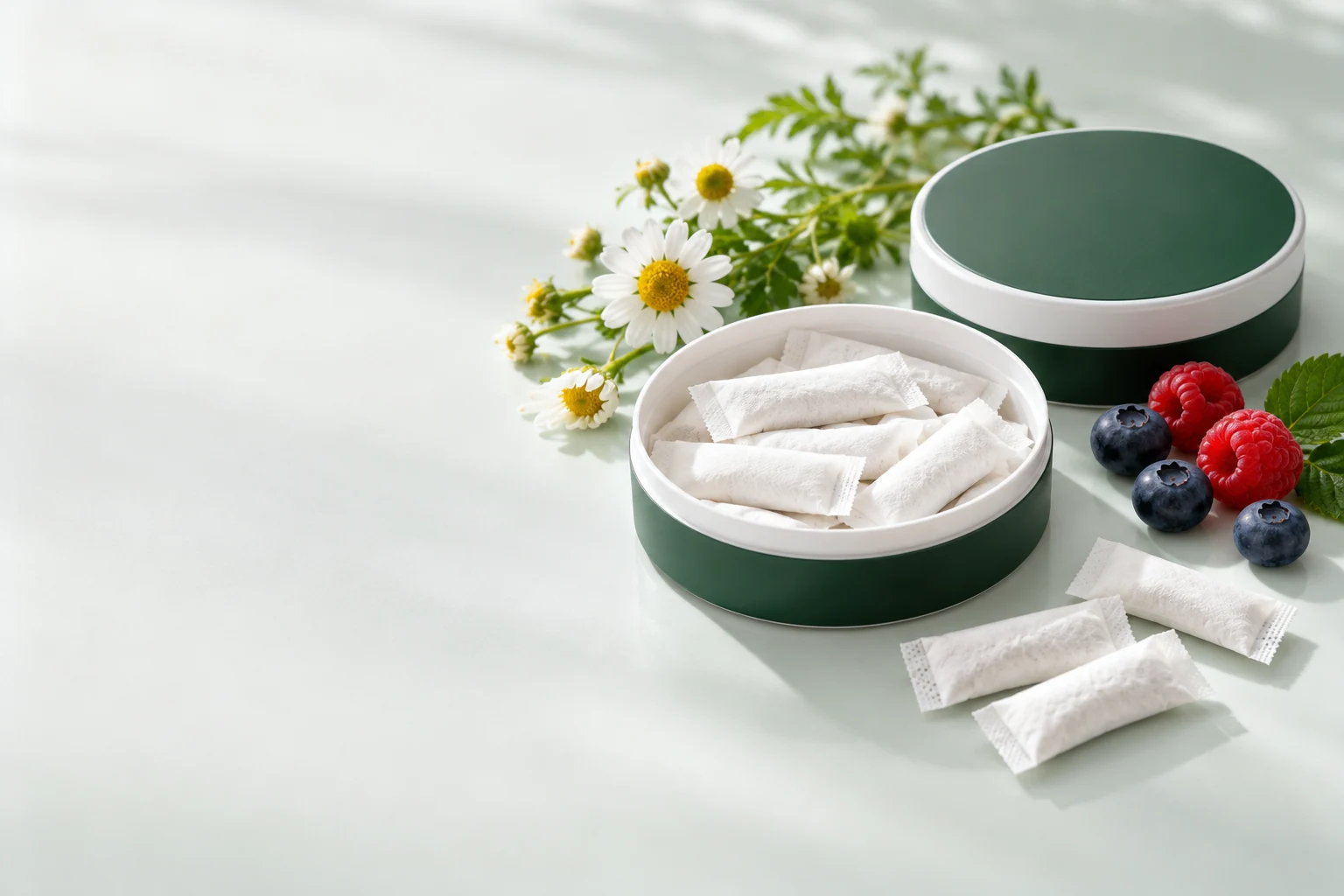 Sleep & calm pouches. Oral pouch packaging and development concept view 1