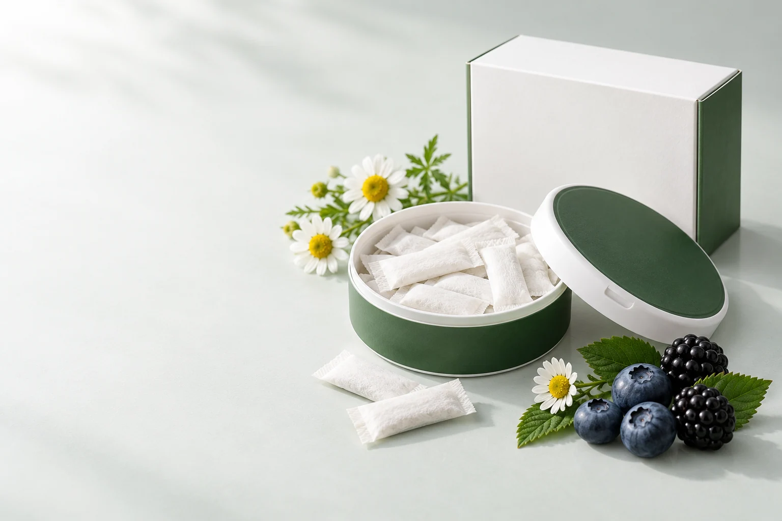 Sleep & calm pouches. Oral pouch packaging and development concept view 5